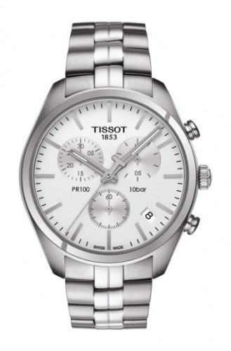 Tissot PR 100 Chronograph Quartz 41 Stainless Steel / Silver / Bracelet